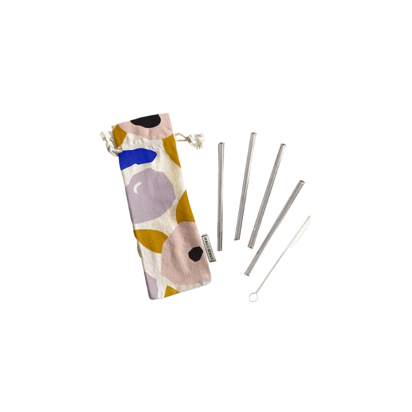 Reusable Cocktail Straws with Pouch - Blossom Image 1