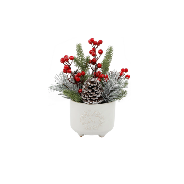 Joy Wreath Ceramic Pot Image 1