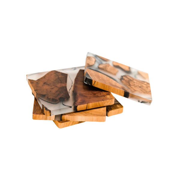 Cedar & Resin Coasters Image 1