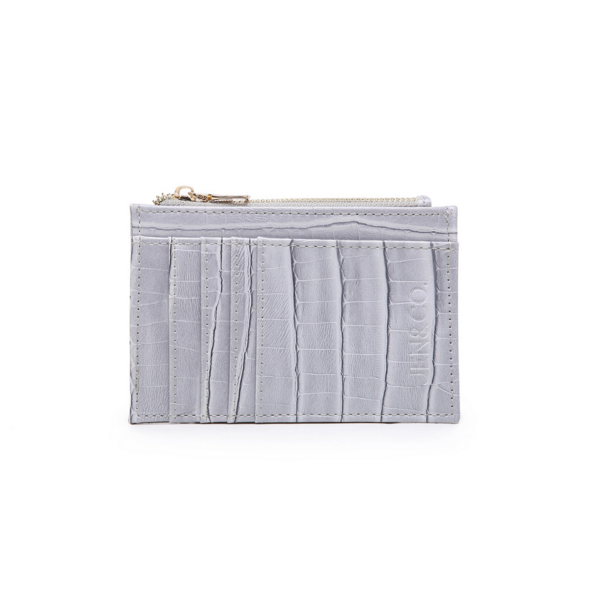 Card Holder Wallet - Croc Grey Image 1