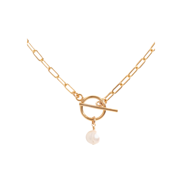 Toggle Pearl Necklace Image 1