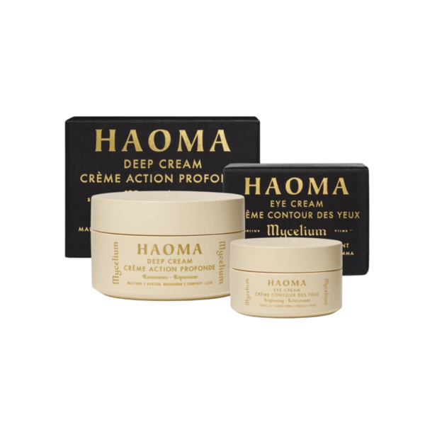 Product and lifestyle images of Mycelium Restorative Hydration Set