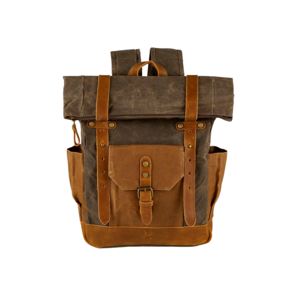 Product images of Waxed Canvas + Leather Rolltop Backpack
