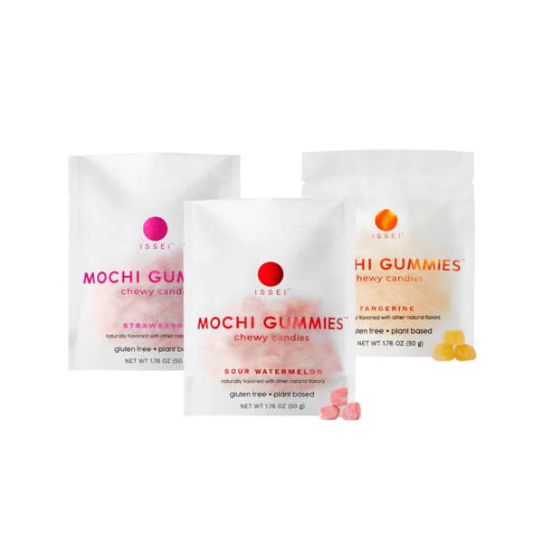 Product images of mochi gummy trio