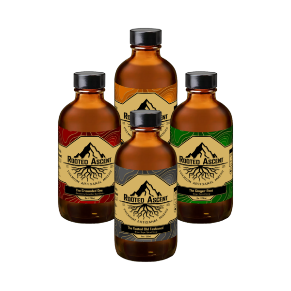 Product images of Rooted Ascent shrubs in various flavors