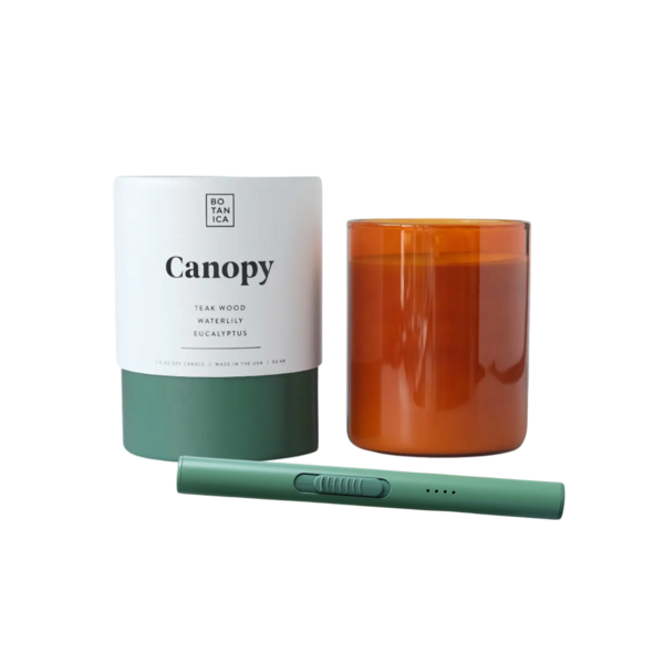 Product images of Canopy Candle and Rechargeable Lighter