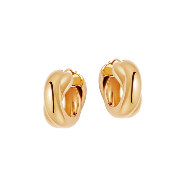 Product and lifestyle images of oval chain earrings