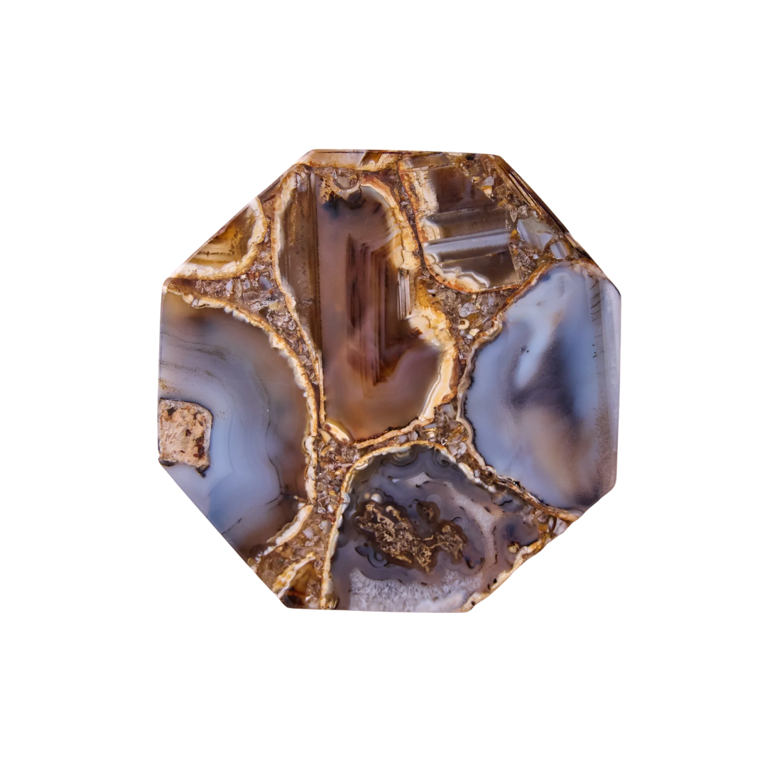 Product and lifestyle images of Sia Agate Coasters