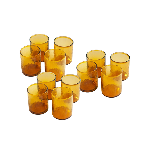 Handblown Amber Glasses Set of 12