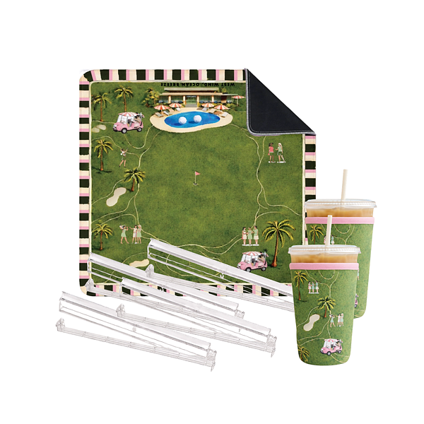Mahjong Mat + Rack Set