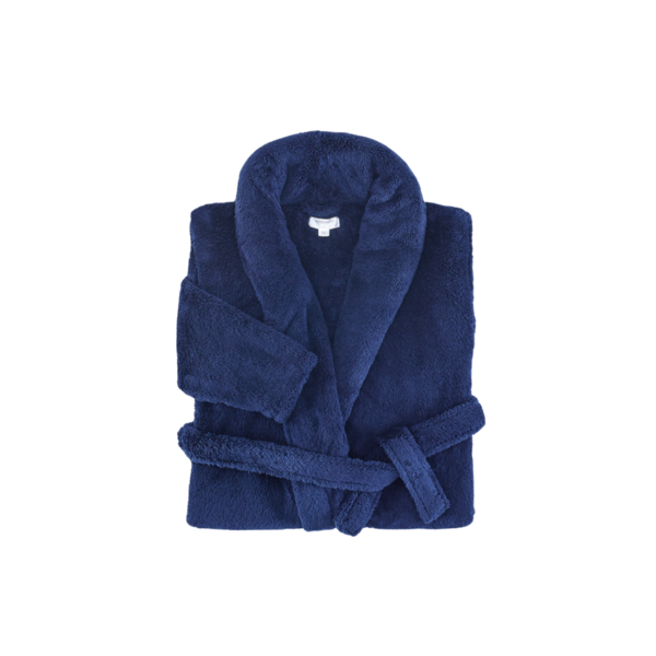 Gravity Weighted Collar Robe - Navy Image 1