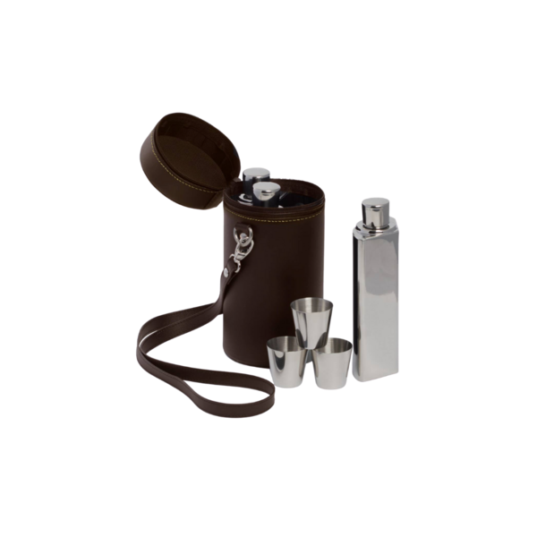 Stainless Steel Flask with Carrying Case Image 1