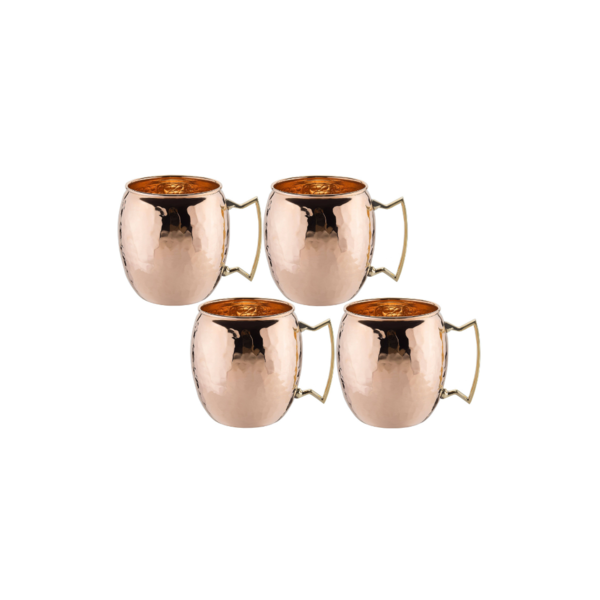 Solid Copper Moscow Mule Mugs - Hammered Image 1